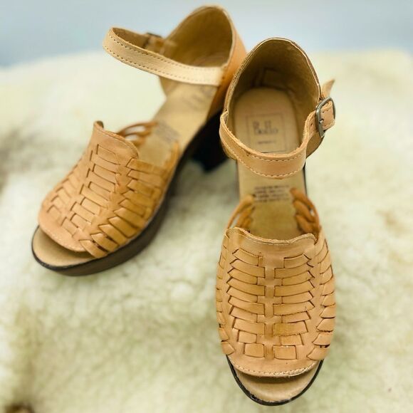 Handmade with genuine leather, Nude Open-Toe High Heels - Picture 4 of 6